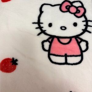 Hello Kitty Plush White and Pink Blanket